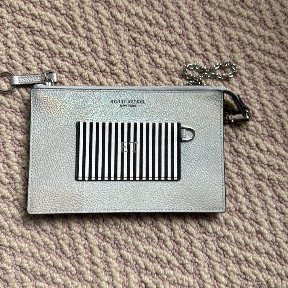 Henri Bendel metallic wristlet